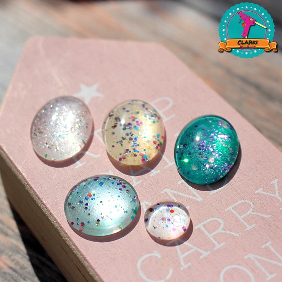 Cabochon DIY Schmucksteine aus Glas und Nagellack selber