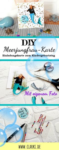 DIY Meerjungfrau-Karte mit persönlichem Foto + kostenloser Flossen