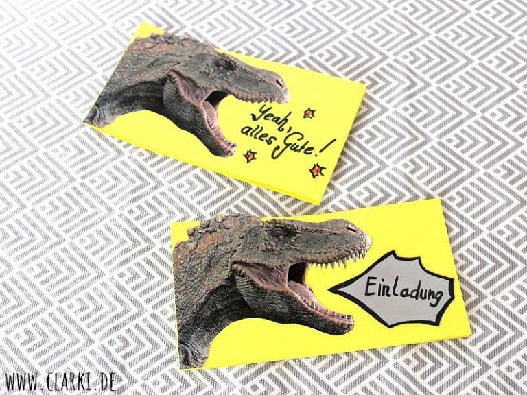 DIY Dino-Karte als Einladungs- oder Geburtstagskarte - clarki.de: DIY