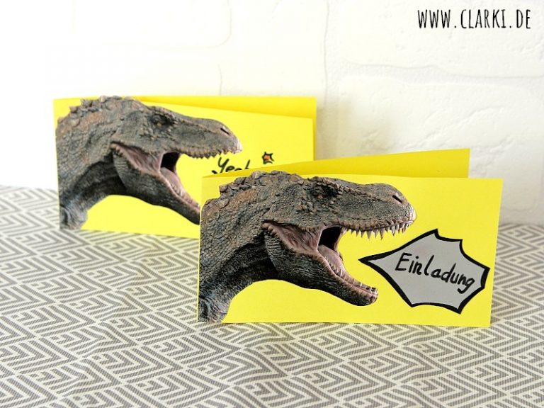 DIY Dino-Karte als Einladungs- oder Geburtstagskarte - clarki.de: DIY